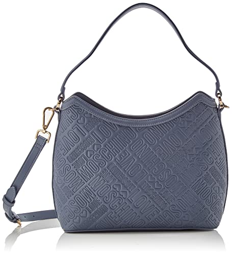 Love Moschino Damen Borsa Pu Embossed (Logo) Denim Umhngetasche, Denimblau