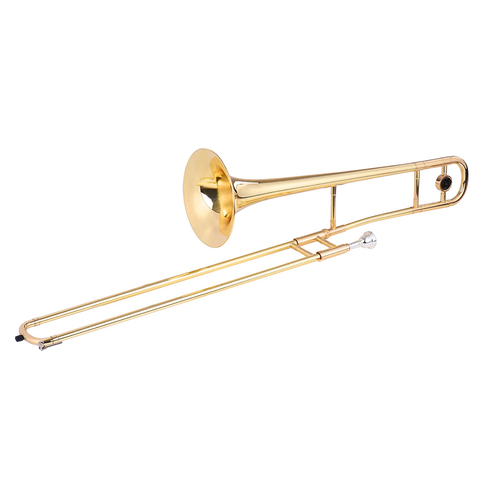 Btuty Alto Posaune Messing Gold Lack Bb Ton B flach Blasinstrument mit Kupfernickel Mundstück Cleaning Stick Etui