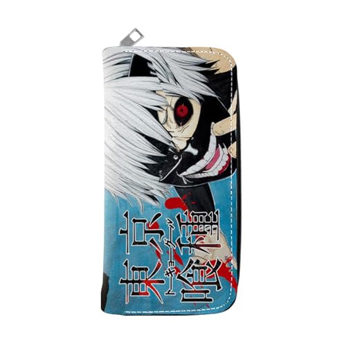 RYNDEX Tok-yo Gho-ul Geldbörse Anime Mittelgroß, Leder Geldbörse mit Reißverschluss-Design, Geldbörse Geldbeutel Portemonnaie für Geschenkidee(Color:Multicolor 7)