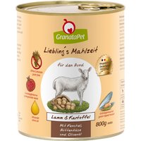 Sparpaket GranataPet Liebling's Mahlzeit 24 x 800 g - Lamm & Kartoffel mit Fenchel, Hüttenkäse und Olivenöl