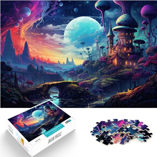 Puzzle für Cloud Psychedelic Village, 1000 Teile, Holzpuzzle, ganze Familie, 1000 Teile (50 x 75 cm)