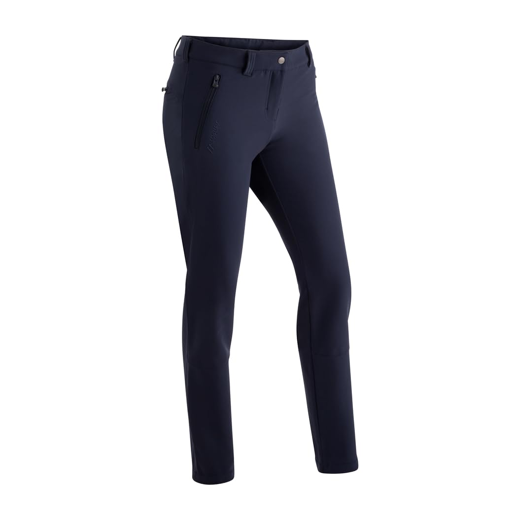 Maier Sports Helga Slim, Warme Damen Wanderhose, Wasserabweisende Outdoorhose für Trekking und Hiking, Enganliegender Schnitt, PFC-frei, mSTRETCH pro 2 & Dryprotec-Technologie, Blau, 38 (W29/L31)