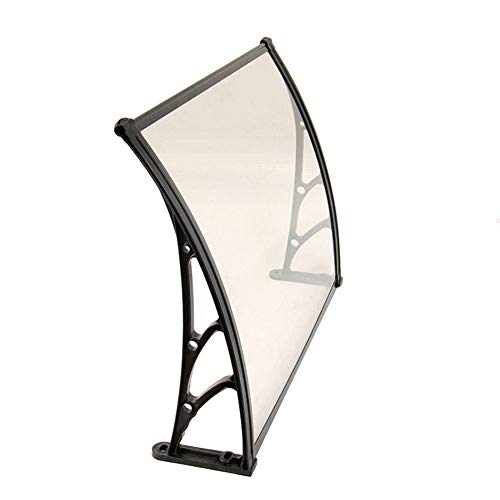 Türvordach, Veranda, transparente Polycarbonatplatte, Fenstermarkise, Regenschutz, Schneeschutz, Sonnenschutz, für den Außenbereich, 3 Farben, Schwarz, 60 x 80 cm