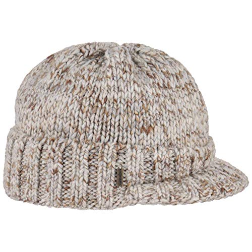 McBurn Grinta Visorbeanie mit Fleece Strickmütze Visor Beanie Mütze Wintermütze Damen/Herren - Made in Italy Schirm, Futter, Futter Herbst-Winter - One Size beige