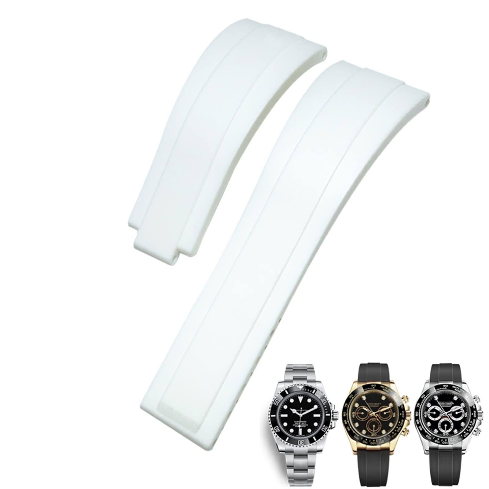 NEYENS Gummi-Uhrenarmband für Rolex Daytona Submariner GMT Yacht-Master Oysterflex Silikon-Armband mit Faltschließe, 20 mm / 21 mm, 21 mm, Achat