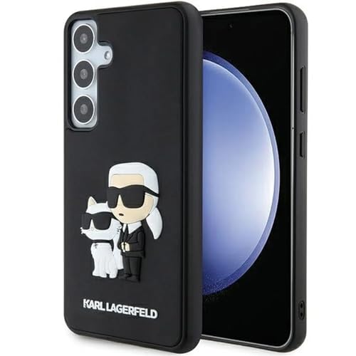 CG MOBILE Karl Lagerfeld Samsung Galaxy S24 Back-Cover hul - 3D Rubber Karl & Choupette - Schwarz (S921-Galaxy S24)