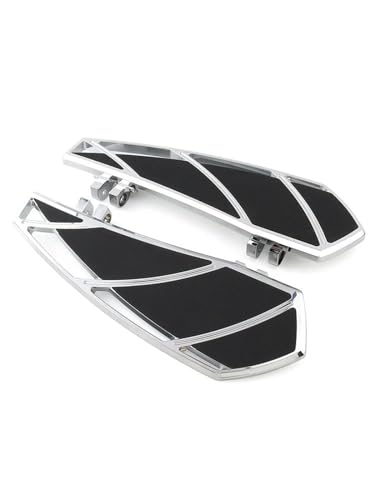 Motorrad Fußrasten Sets Für Harley Touring Road King Road Street Glide Tri 86-23 Softail FL Dyna Motorrad Phantom Dielen Fußrasten Pedal Fußrasten(Chrome)