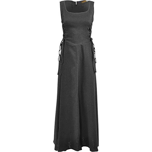 MYTHOLON Uma Kleid Canvas grün, L, Kleid Mittelalter Damen, LARP, Cosplay, Wikinger