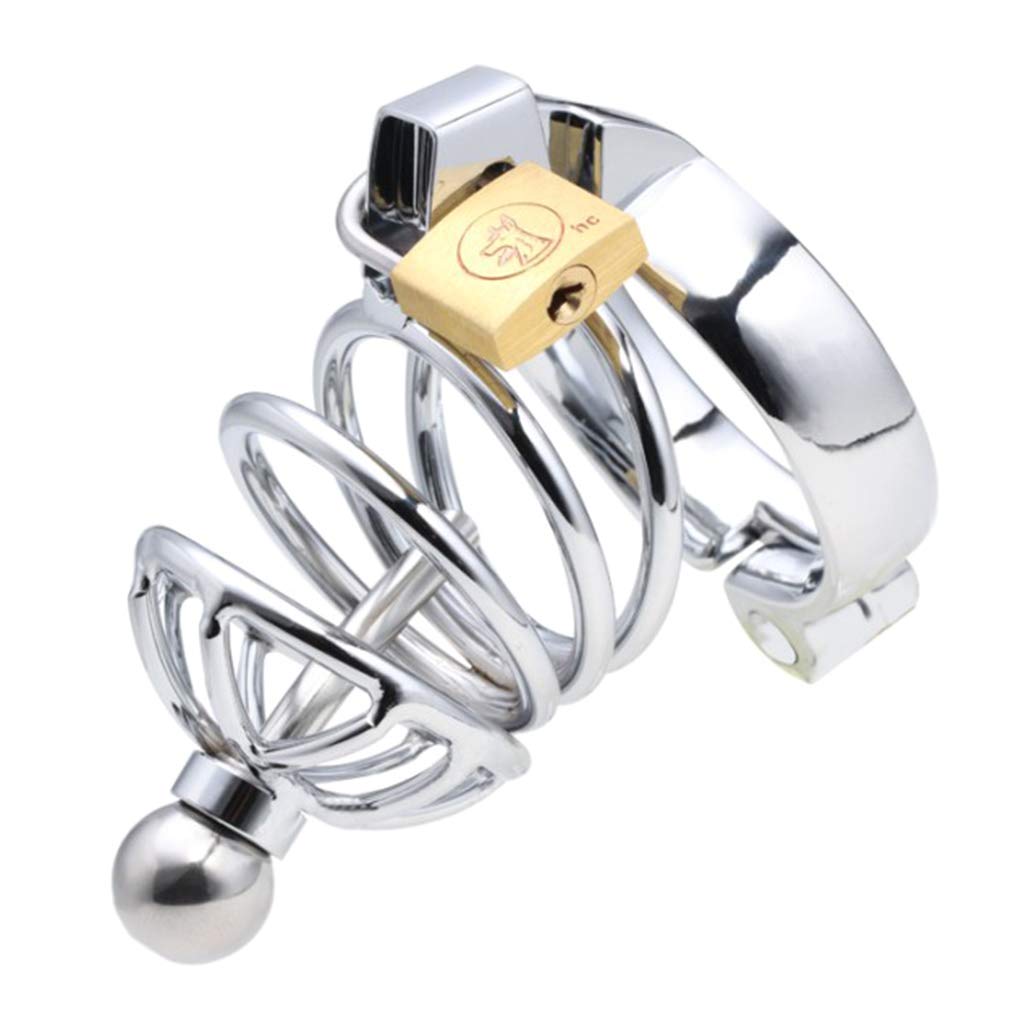 Stainless Steel Cage Penile Bondage Ring Urethral Catheter Male Chastity Lock Device Adult Game Sex Toy for Men