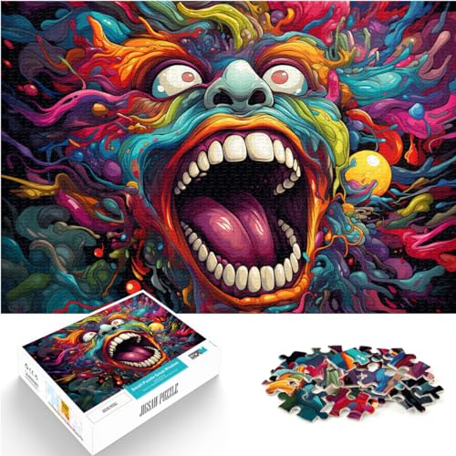 Puzzle | Puzzles Bunte Psychedelie Psychedelischer Monster. Puzzle 1000 Teile für Erwachsene. Holzpuzzle, lustige Familienspiele, 1000 Teile (50 x 75 cm)