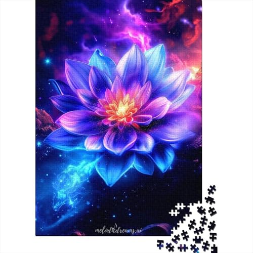 Traumlotusblumen-Puzzle aus Holz, Puzzles für Erwachsene und Jugendliche, schwierige, anspruchsvolle Puzzles, 1000-teiliges Puzzle für Erwachsene und Jugendliche (Größe 75x50cm)