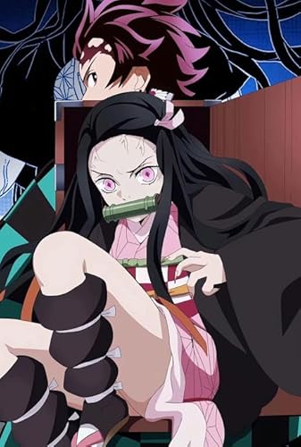 HfmQuisutron Jigsaw Puzzle 1000 Teile Anime-Figuren Nezuko Holzspielzeug Für Erwachsene Und Kinder Stressabbau Spiel Pq59Az