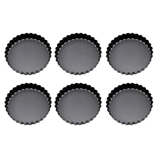 Set mit 6 Backformen, antihaftbeschichtet, geriffelt, Backzubehör, Eier, Tarte-Formen, Küchengeschirr, ideal für Gebäck