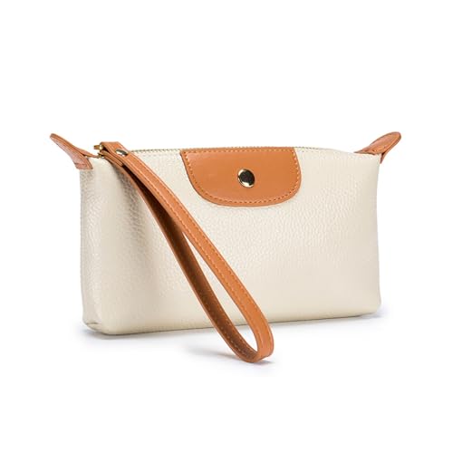 TAKOXIA Tasche für Damen, stilvolle und Damen-Handgelenktasche, Kartenhalter, Münzgeldbörsen, Reisehandtasche für den täglichen Gebrauch, beige, As shown in the figure