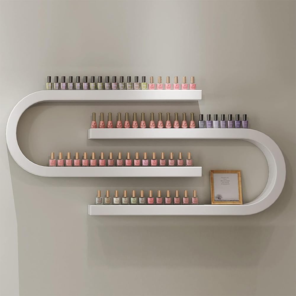 An der Wand montierter Präsentationsständer für ätherische Nagellacköle und Parfüme, stilvoller, multifunktionaler U-förmiger Organizer für Salons, Schönheitssalons und Nagelstudios (Größe: