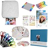 HP Sprocket 3x4 Instant Photo Printer - Kit: 20 Pack Zink Papier, Schere, Scrapbook Album, Marker, Sticker Sets