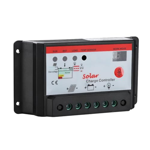 Solarregler, 10A 20A 30A 12V 24V Auto-Solarzellenpaneele Batterieladeregler Timer for LED-Straßenbeleuchtung oder Solar-Home-System(20A)