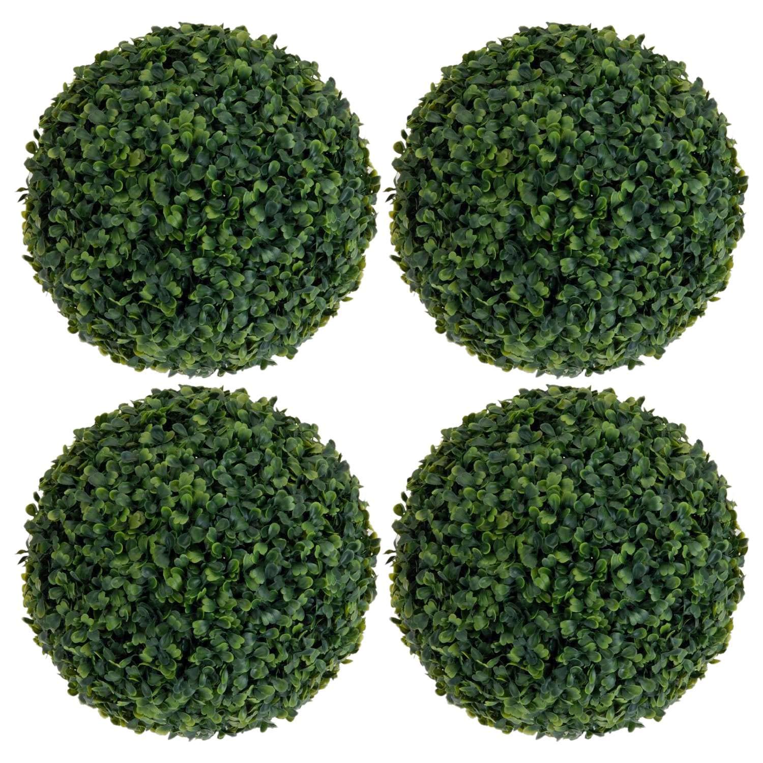 Begchy 4 StüCke 35Cm Kunststoff Topiary Ball Blatt Effekt Ball HäNgen Haus Garten Dekor Faux Buchs Pflanze