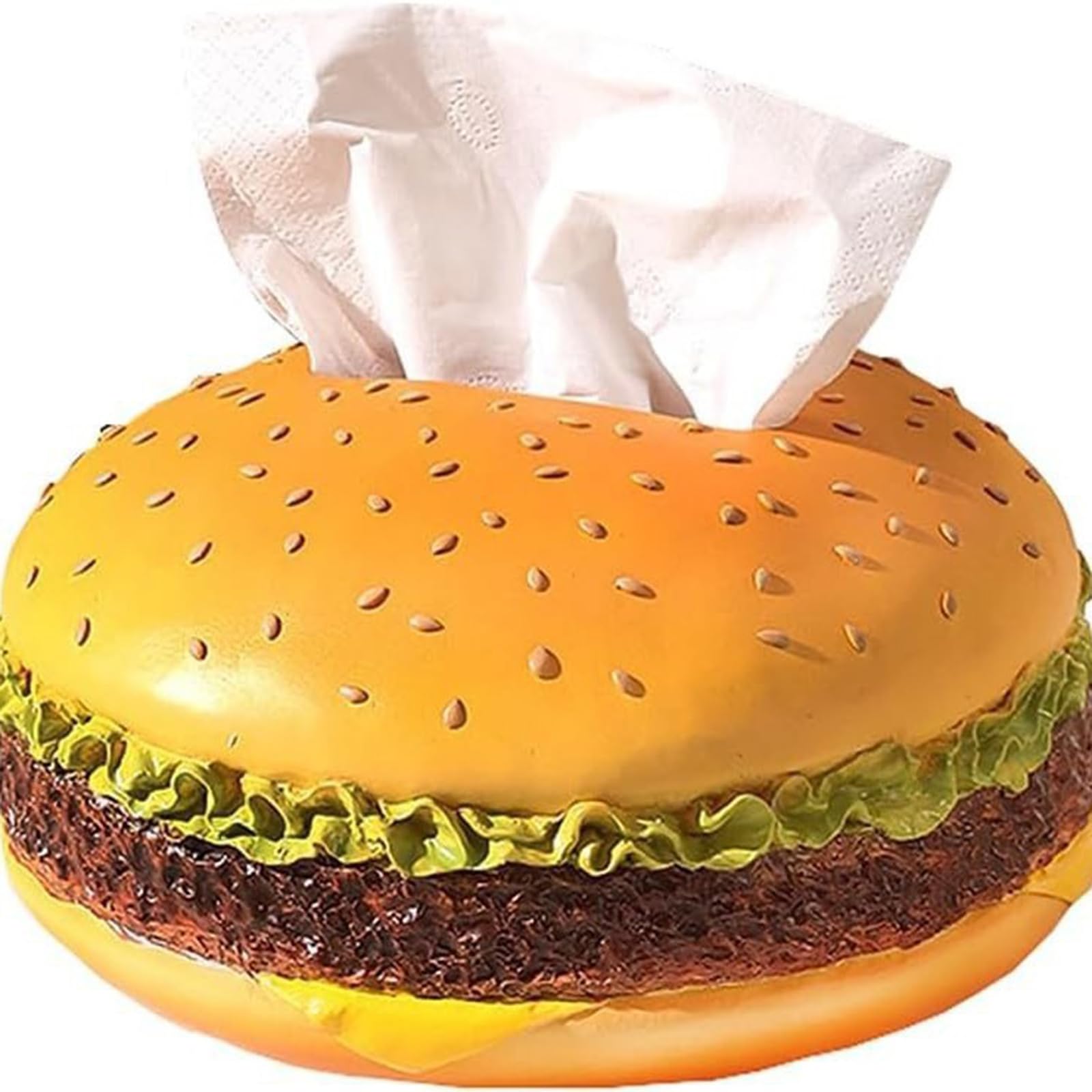 Praktische Hamburger Taschentuchbox, einzigartiger Taschentuchspender, auffälliger Taschentuchständer, elegante Hamburger Papierbox