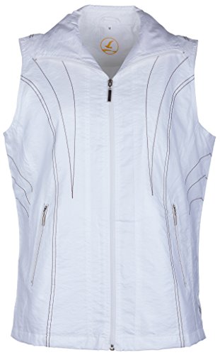 SOUNON Modische Damen Micro Satin Westen Weiss, Groesse: 3XL