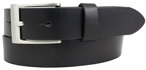 BELTINGER Überlängen-Gürtel für Herren aus Vollrindleder 3 cm | Ledergürtel mit silberner Gürtelschnalle 30mm | Hochwertiger Anzuggürtel | Schwarz 170cm