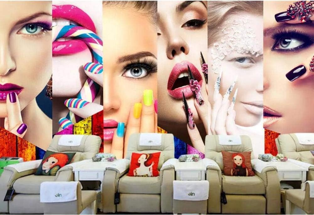 Schönheit Nail Art Frau Portrait 3D Tapete Poster Restaurant Schlafzimmer Wohnzimmer Sofa TV Dekorative Wand-430cm×300cm