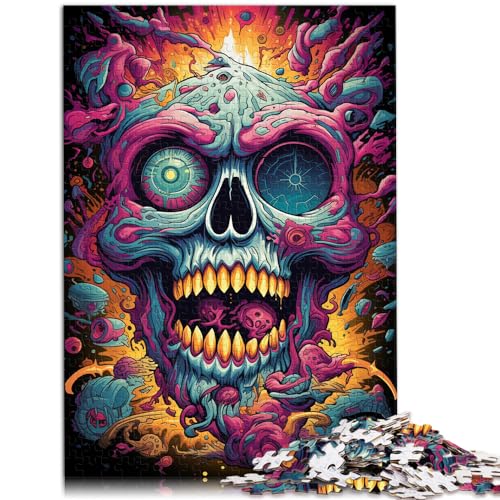 Puzzle-Geschenk, Farbmalerei, Totenkopf, Puzzles für Erwachsene, 1000 Puzzles, jedes Teil ist einzigartig – anspruchsvolles, unterhaltsames Familienspiel, 1000 Teile (50 x 75 cm)