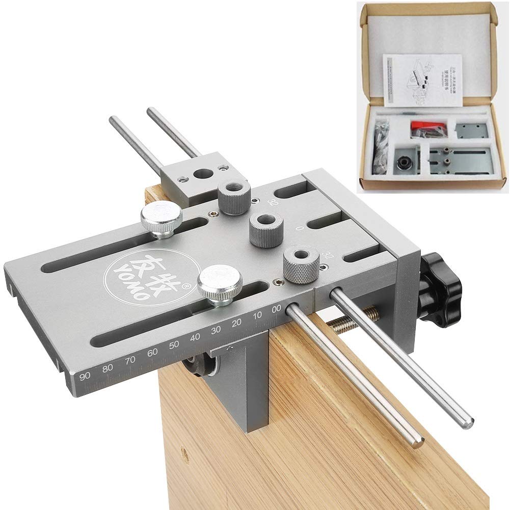 Fafeicy 3 in 1 Bohrführer Ortungssatz, für Dübelbohrer, 6/8/10/15 mm Holzbearbeitung selbstzentrierend, 6061 Aluminiumlegierung einstell Drill Guide Locator Kit