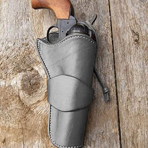 MDFCZXP Mode Mittelalter Retro Pistole Holster Kunstleder Western Cowboy Waffenhalter für Frauen Männer Kostümzubehör,Schwarz,20cm