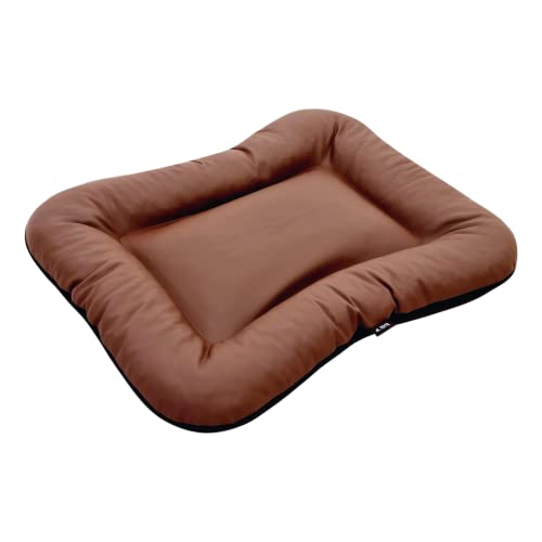 E-dogbed Strapazierfähiges Hundebett aus Kunstleder Hundematratze Ella Hundesofa Hundekissen Hundematratze Hundeliege Tierkissen Farbe und Größe wählbar von M bis XL (XL - 130x110 cm, Braun)