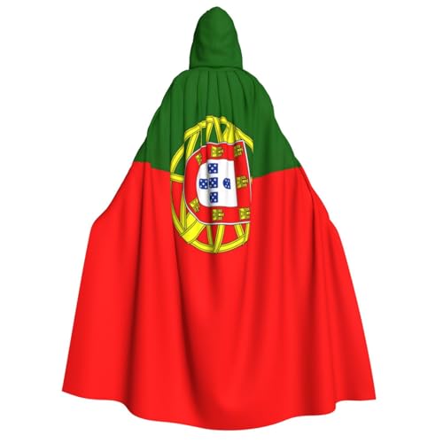 WURTON Kapuzenumhang mit portugiesischer Flagge, für Damen und Herren, Halloween, Karneval, Cosplay, Mottopartys