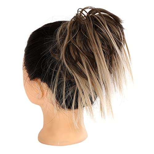 Bun Haarteile Dutt mit elastischem Band, synthetischer Chignon, sofortiges Haarteil, unordentliche Dutt-Haarteile, Haarverlängerung for Frauen, zerzauste Hochsteckfrisur, lockiges, gewelltes Scrunchie