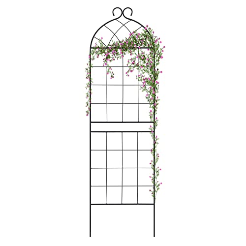 SCENDOR GARDEN 1 Pack Garten-Trellis 180x50x1cm für Kletterpflanzen, Rostfreies Metall-Eisen-Rosen-Trellis für Ranken, Blumen, Gurken-Pflanzenständer, Schwarz