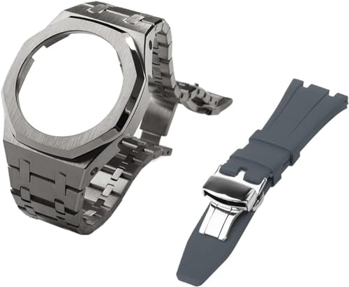 IOTUP Gen 5 Metall-Uhrengehäuse, Lünette und Fluorkautschuk-Uhrenarmband, Kombinationsset, für GA2100, GA2110, GAB2100, GM2100, Mod Kit für Watch Full, GA-2100/2110, Achat