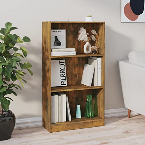 KLYEON Bücherregal Räuchereiche 60x24x109 cm Holzwerkstoff, Regalsysteme