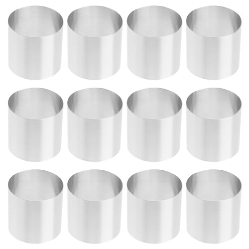 Packung Mit 12 Edelstahl Kuchenformen Dessertformen Set Mousse Ringe Mousse Formen Perfektes Geschenk Für Backliebhaber