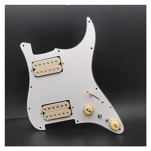 HH Gitarren-Schlagbrett, Humbucker-Spulen-Schlagbrett, Schlagbrett Für E-Gitarre, Zwei Mit Humbuckern Beladene, Vorverkabelte Schlagplatte (Color : Yellow Pickups)