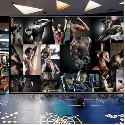 Tapete Wandbild 3D Benutzerdefinierte Fitnessstudio-Tapete, 3D-Sportclub-Hintergrund, Wanddekoration, Fitness-Wandbild, Personalisierte Kampfsport-Fitnessstudio-Box-Fitnessstudio-Tapete-350Cmx245Cm