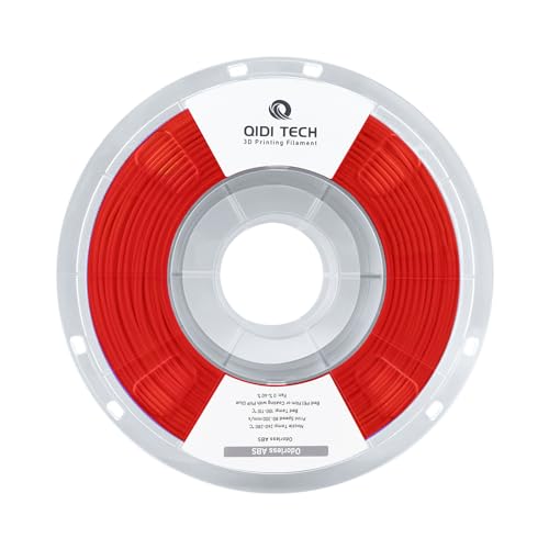 QIDI TECH Geruchloses ABS Filament 1.75mm, 3D Drucker Filament, 1 KG Spule (2.2lbs), 3D Druck Filament für die meisten FDM 3D Drucker, Rot