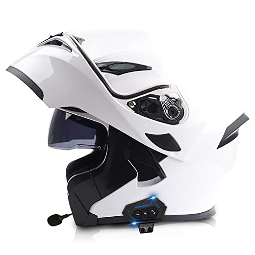 Motorradhelm Herren Mit Bluetooth Klapphelm Integralhelm Fullface Helm Motorrad,DOT/ECE Zertifiziert Rollerhelm Sturzhelm Mit Doppelvisier Sonnenblende Für Damen Erwachsene