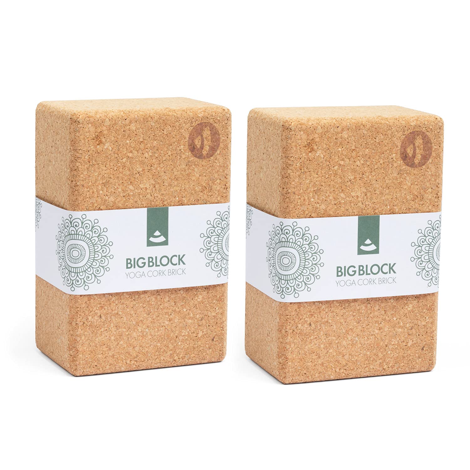 Bodhi Yoga Block Kork Brick | Einzeln & als Set | 100% Naturkork – Universal Yogaklotz | Umweltfreundlich & Nachhaltig | Tool für deine Asanas, Stretching & Regeneration | 227x150x100 mm