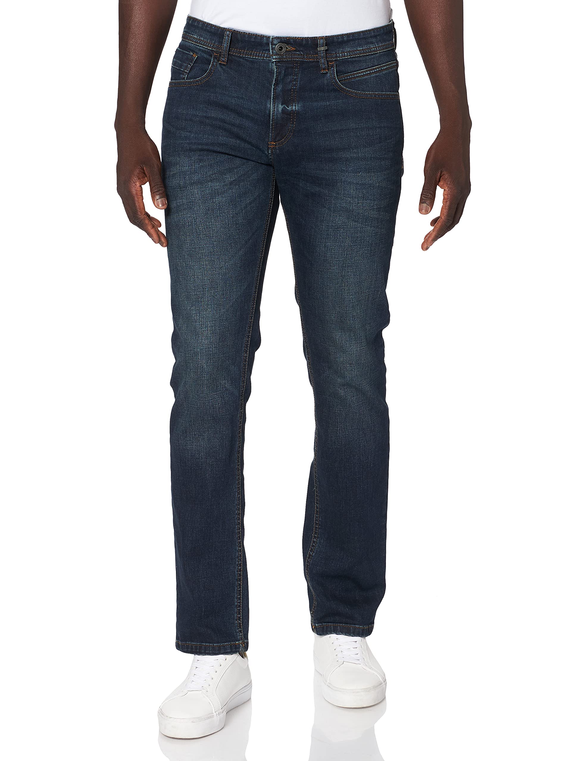 Camel Active Herren regular fit Houston Straight Jeans Dunkel Blau 46W / 34L