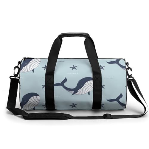 Sterne Und Wale Sport Duffel Bag Sporttasche Reisetasche Handgepäck Tasche Schwimmtasche Weekender Bag 45x23x23cm