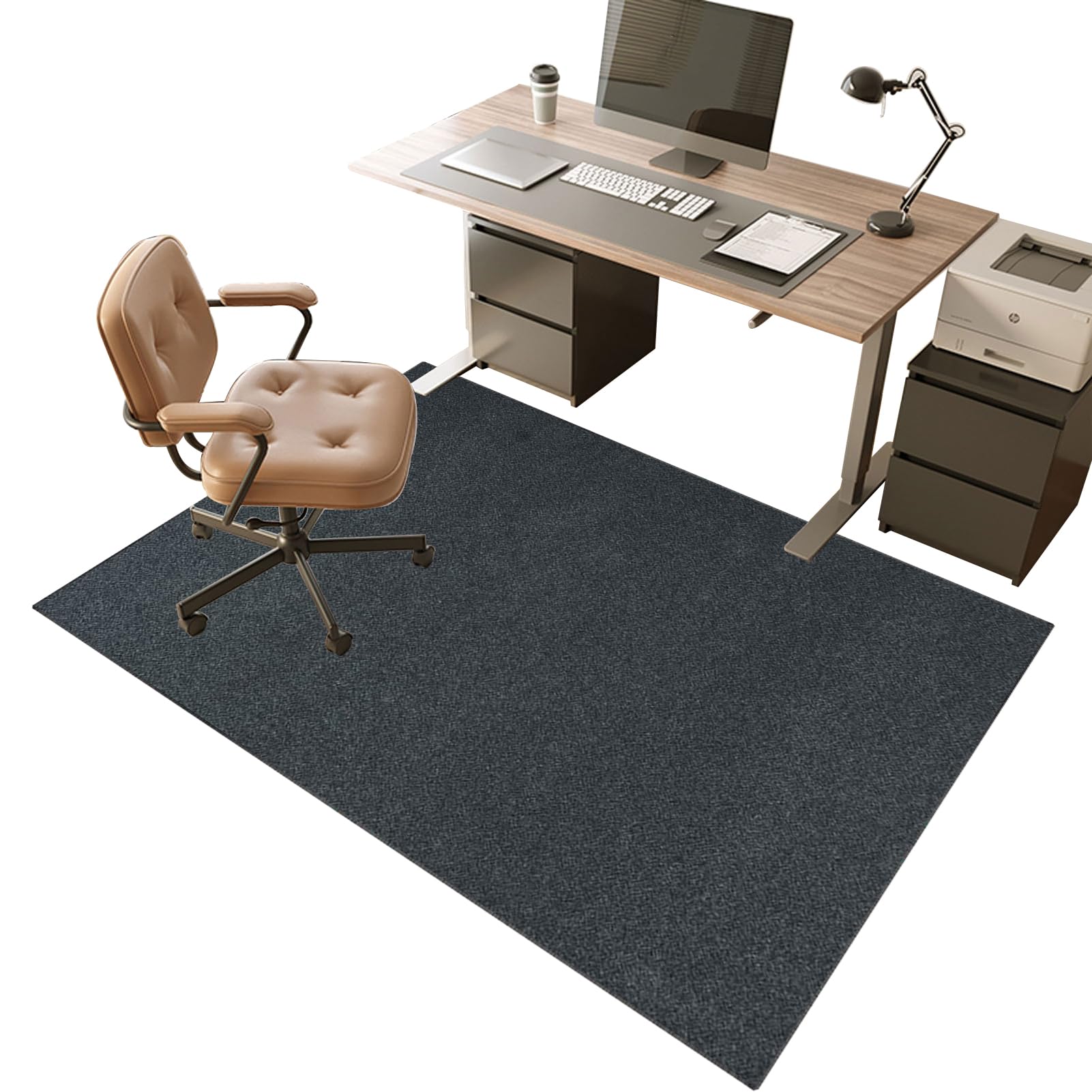 Bodenschutzmatte für Hartböden 130 x 150 cm Schreibtischstuhl Unterlage | Bodenschutzmatten Gaming | Computerstuhl Teppiche | Teppich Bürostuhl matten für Laminat | Parkett | Kratzfest rutschfest