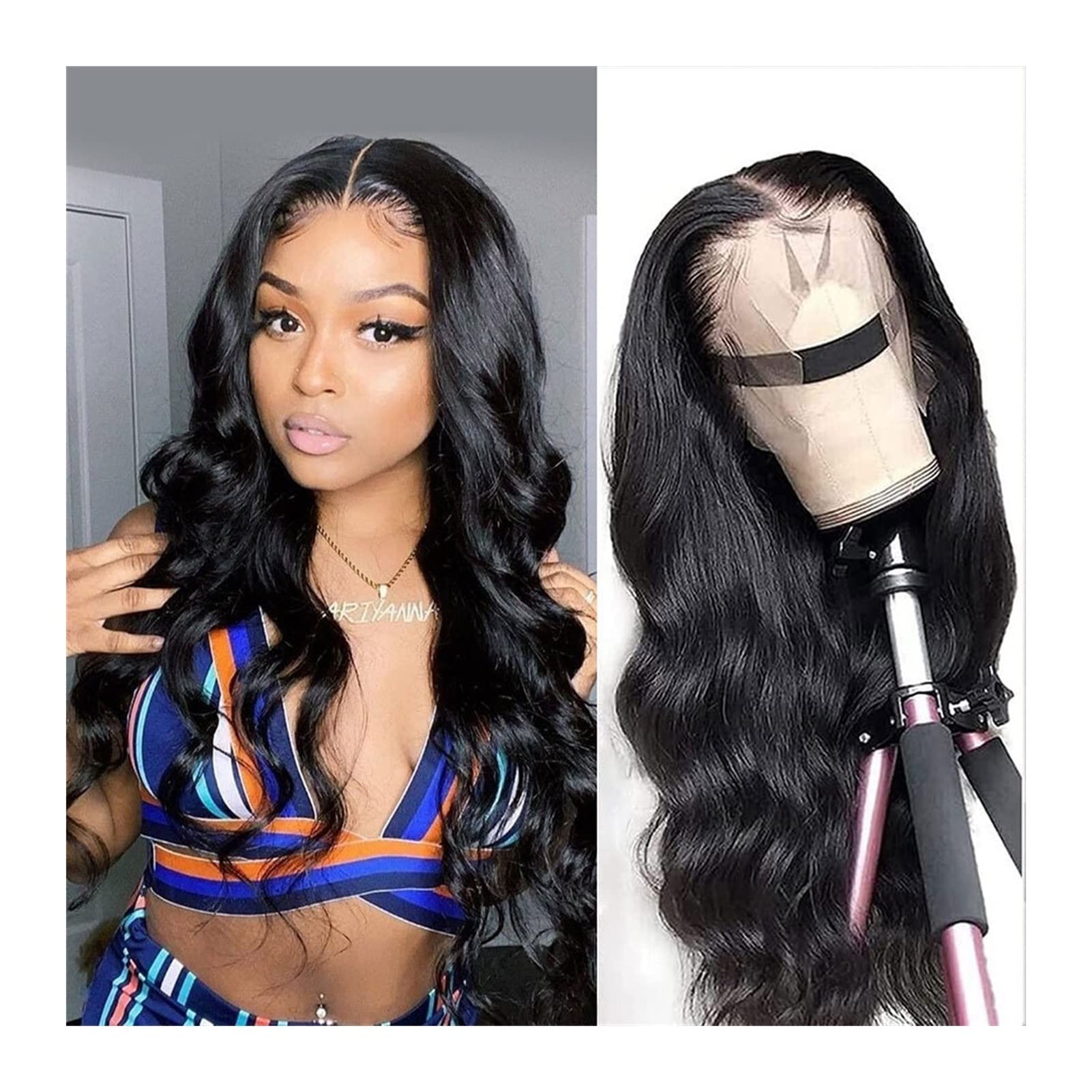 Perücken Körperwelle Spitze Front Perücke Menschliches Haar Perücke 8-32inch Natürliche Haar HD Transparente Spitze Frontal Perücke for Frauen Remy Brazilian Body Wave Perücke Damenperücke (Size : 18