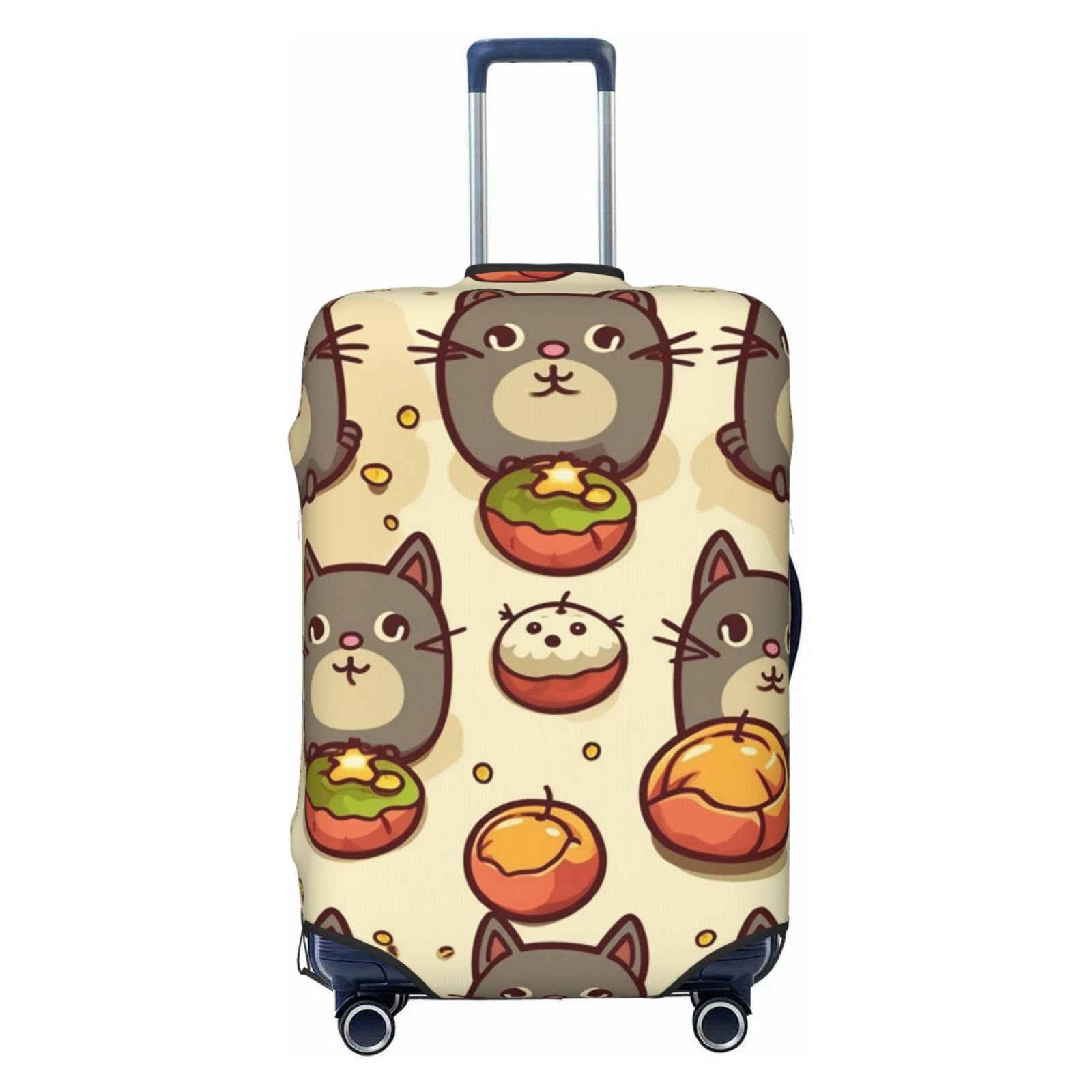 CSGJMYGS Greedy Cat Gepäckabdeckungen für Koffer, waschbar, modisch, dehnbar, kratzfest, passend für 45,7 - 81,3 cm Gepäck, XL, Schwarz, XL, Schwarz , XL