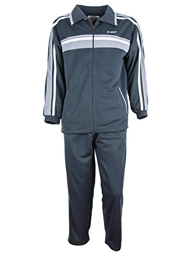 SOUNON Herren Jogginganzug, Trainingsanzug, Sportanzug, Freizeitanzug, Hausanzug Anthrazit, Groesse: XL