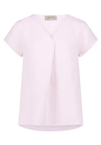 Cartoon Damen Leinenbluse unifarben Pink Lavender,38