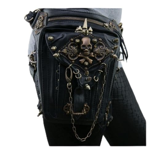 Beintasche Herren Leder niet Frauen Tropfen beinbeutel Retro felsen Taille gürtel Tasche männer Motorrad Crossbody umhängetaschen Tasche Motorrad Beintasche