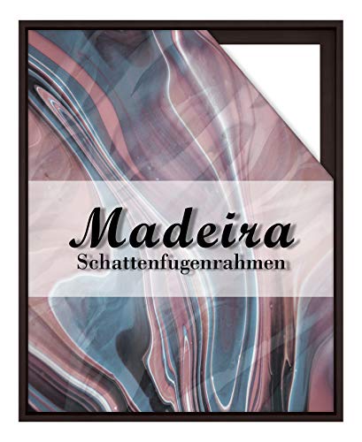 BIRAPA Madeira Schattenfugenrahmen für Leinwand 50x90 cm in Dunkelbraun, Holzrahmen, Rahmen für Leinwände, Leerrahmen für Leinwand, Schattenfugenrahmen für Keilrahmen